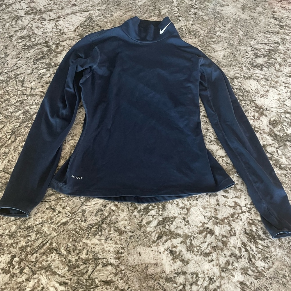 Thick Navy Nike Long Sleeve Dri Fit Undershirt with Turtleneck